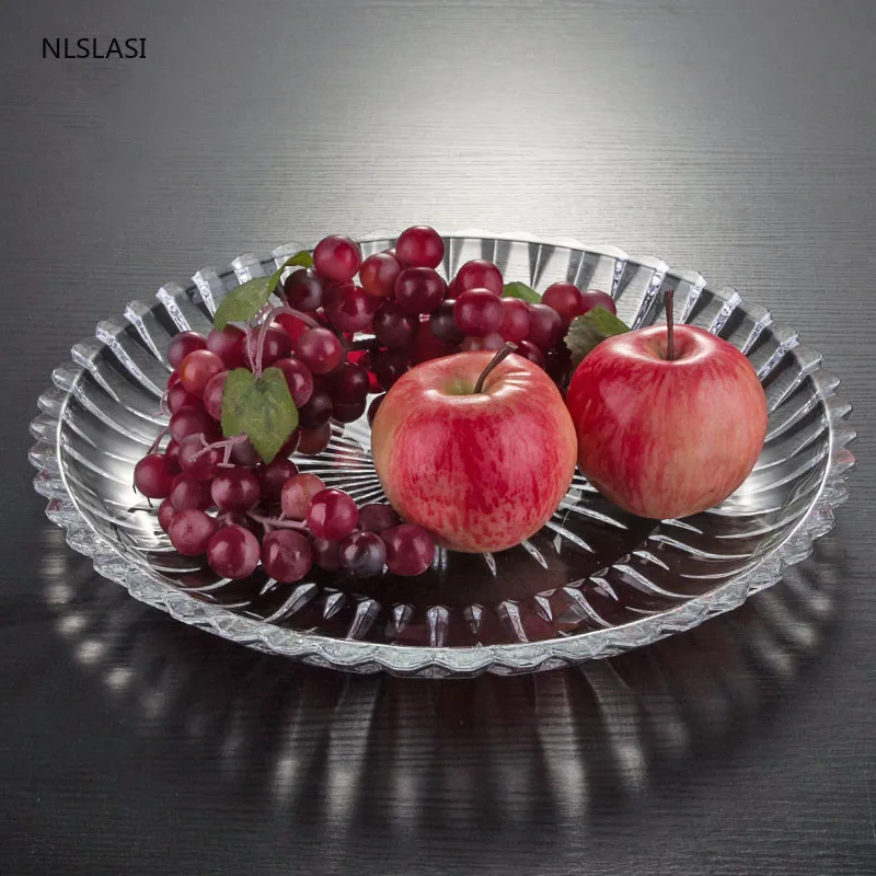 

European Style Round Plate Home Hotel Restaurant Clubhouse Kitchen Supplies Snacks Candy Dried Fruit Tray Ornaments Crafts