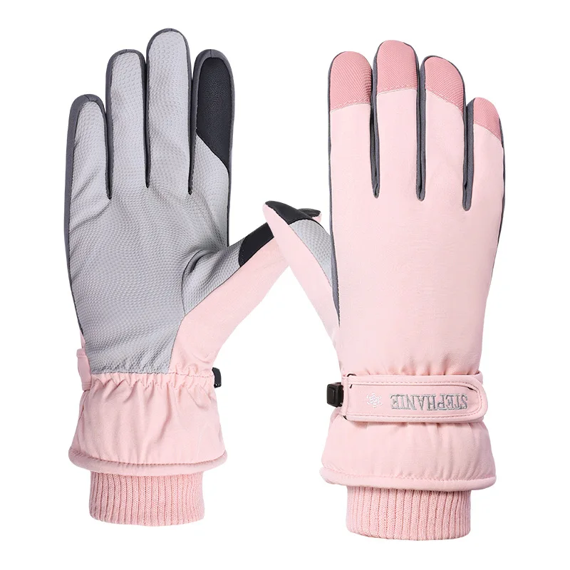 

Winter Snowboard Ski Gloves Women Full Finger Fleece Touch Screen Waterproof Motorcycle Cycling Glove