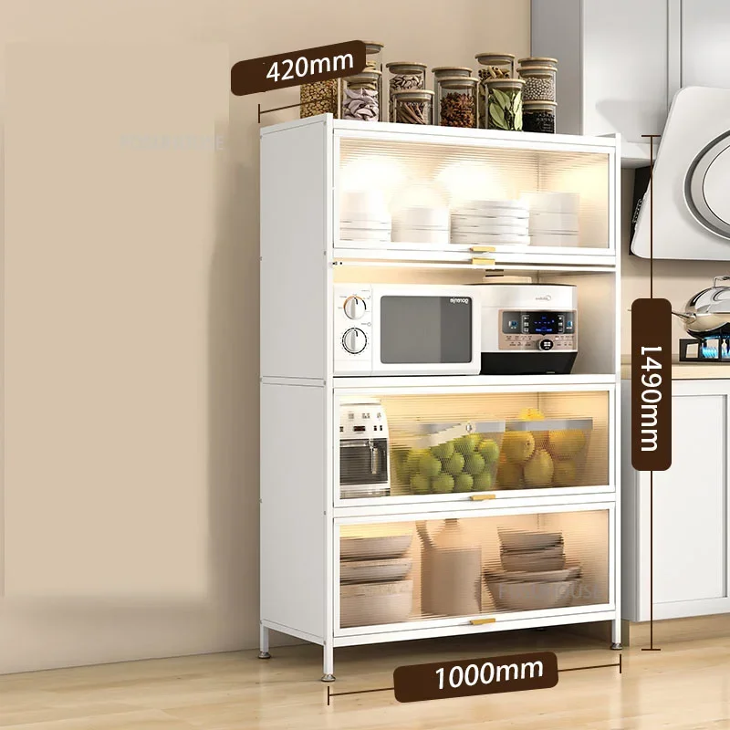Kitchen Sideboard Floor-standing Multi-layer Dust-proof Kitchen Cabinets Microwave Oven Shelf Multi-functional Storage Cabinet Z