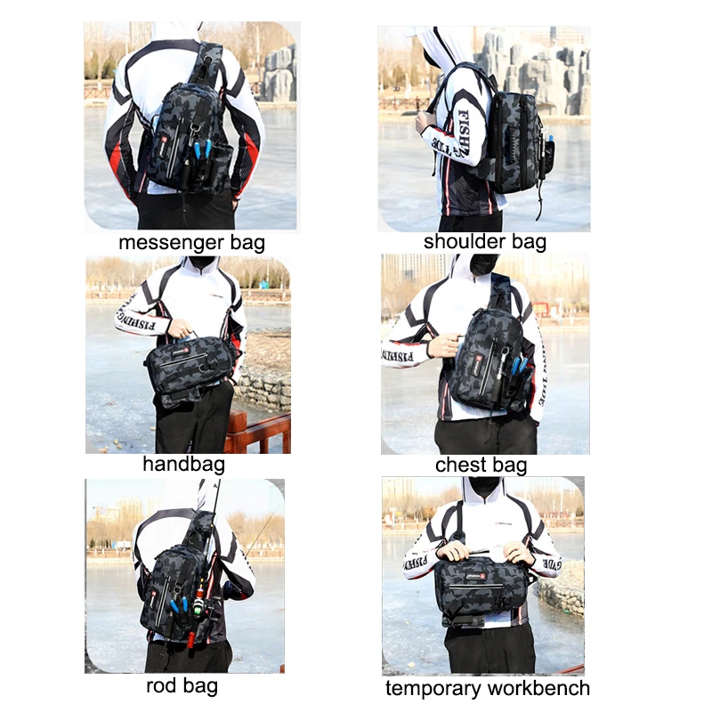 Fishing Bag Folding Shoulder Waist Bag Large Capacity Outdoor Fishing  Tackle Backpack Tackle Storage Travel Carry Bags