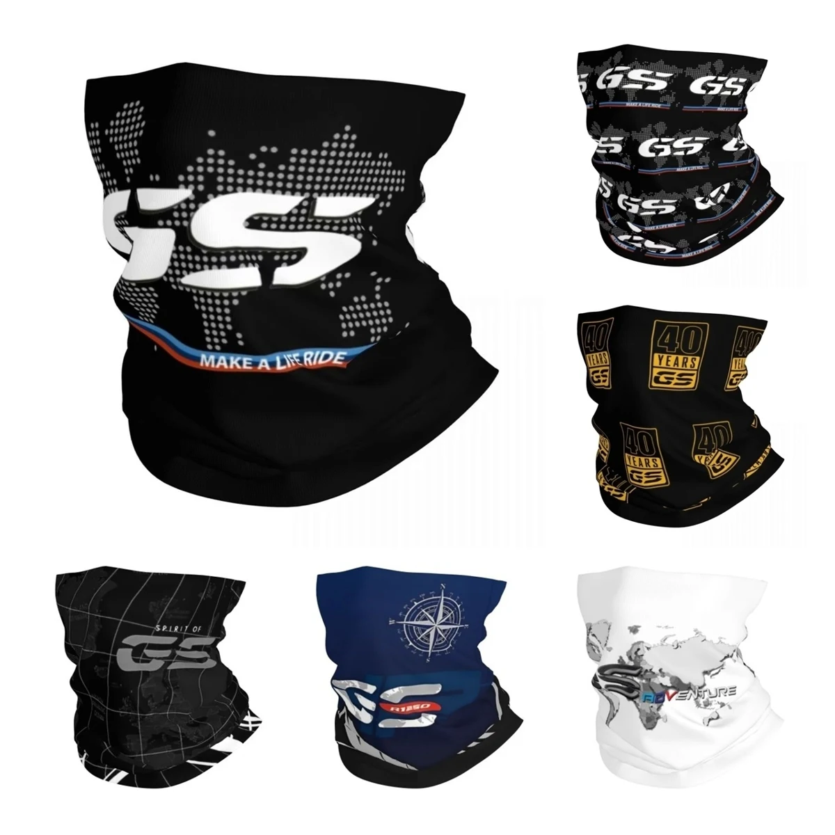 Motorcycle GS World Map Racing Bandana Neck Gaiter Printed Moto Motorbike Enduro Race Mask Scarf Multifunctional Headwear Hiking