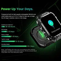 Rugged Military Smart Watch for Men with 400mAh Large Battery Heart Rate Monitor 1.85'' Display Bluetooth Call MK66 Upgrade Outd - Image 5