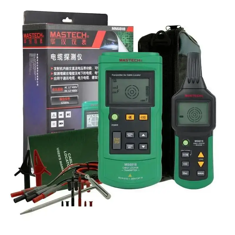 Mastech LAN 네트워크 케이블 테스터 전화 와이어 트래커 파이프 위치 감지기, Cat5 Cat5E Cat6 Cat6E RJ45 RJ11 용, MS6818
