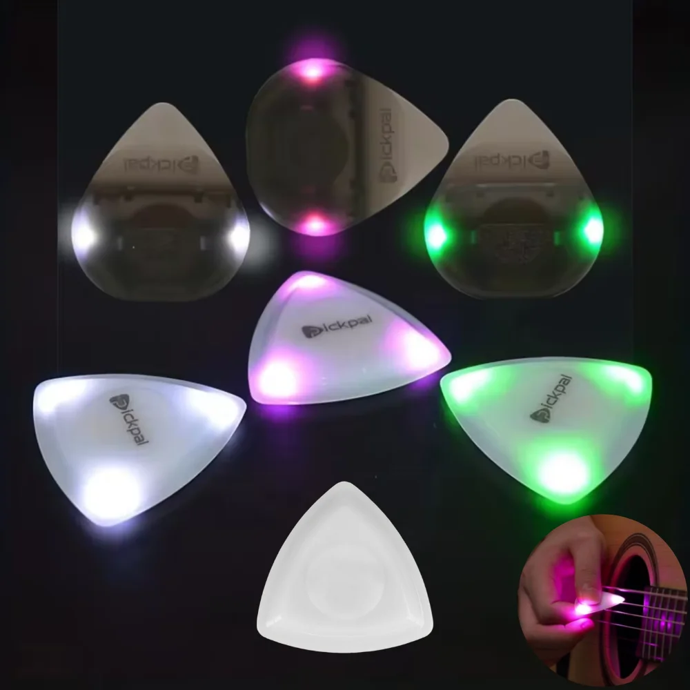 Guitar Touch Luminous Pick with High-Sensitivity LED Light Glowing Guitar Picks For Electric Bass Plectrum Ukulele Parts