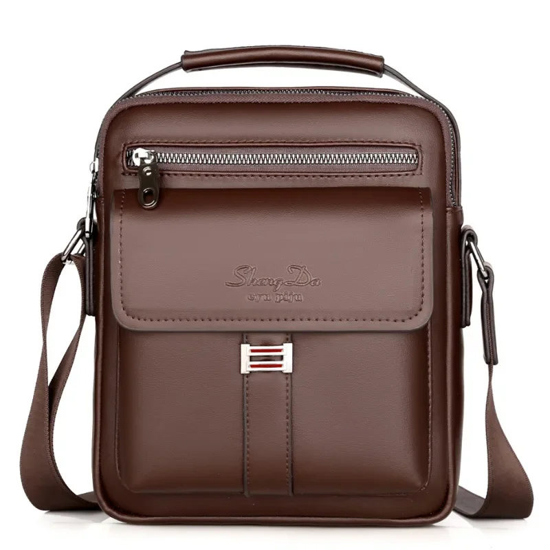 Cowhide Men\'s Shoulder Crossbody Bag Business Genuine Leather Casual Bag Small Handbag Travel Work Bags