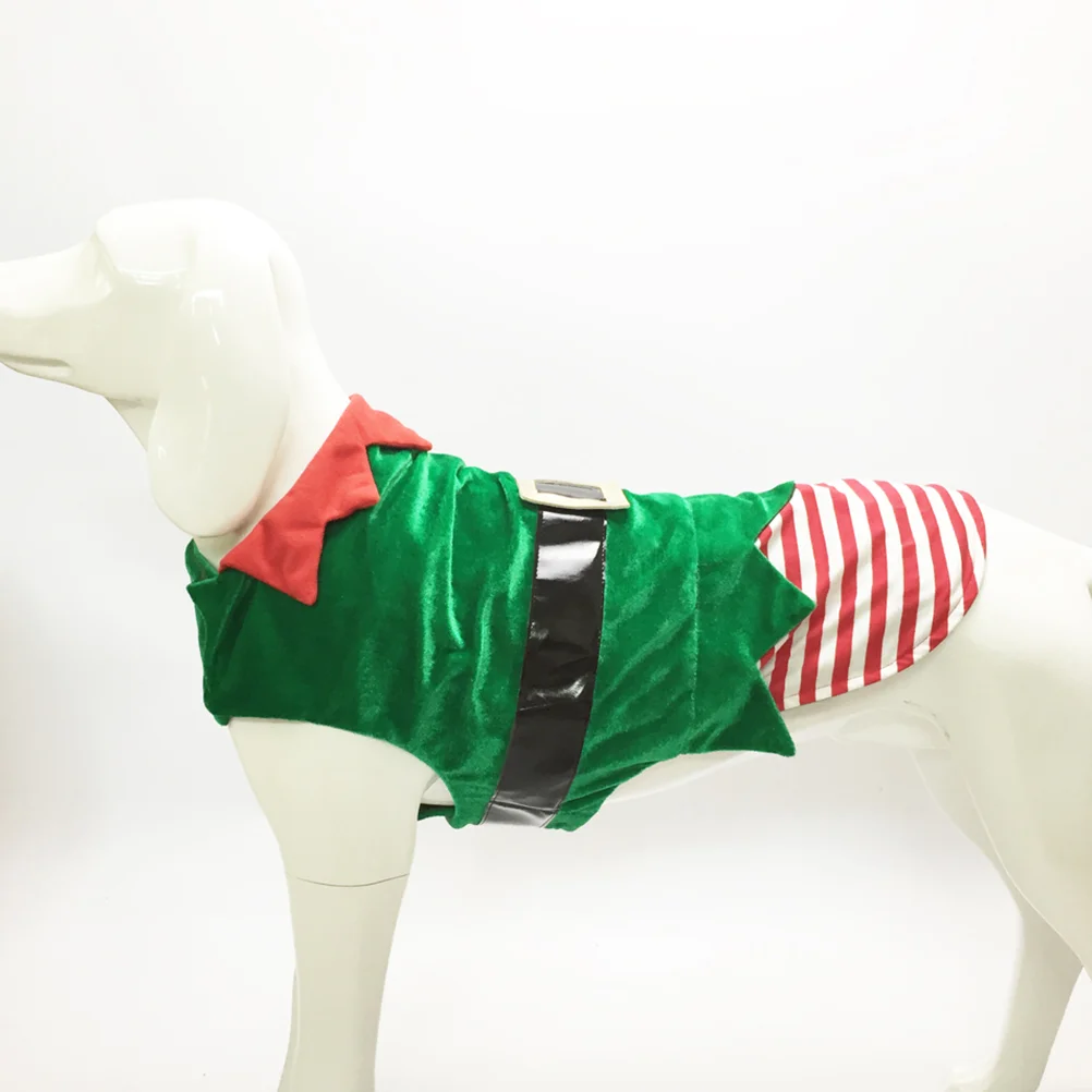 

Pet Transformation Costume Christmas Dog Clothes Green Outfit Keep Warm Lovely Velvet