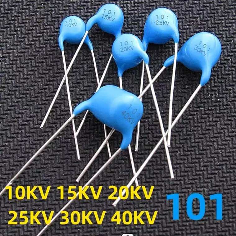 10PCS 101 High Voltage Porcelain Capacitor 100PF 101 10KV 15KV 20KV 25KV 30KV 40KV