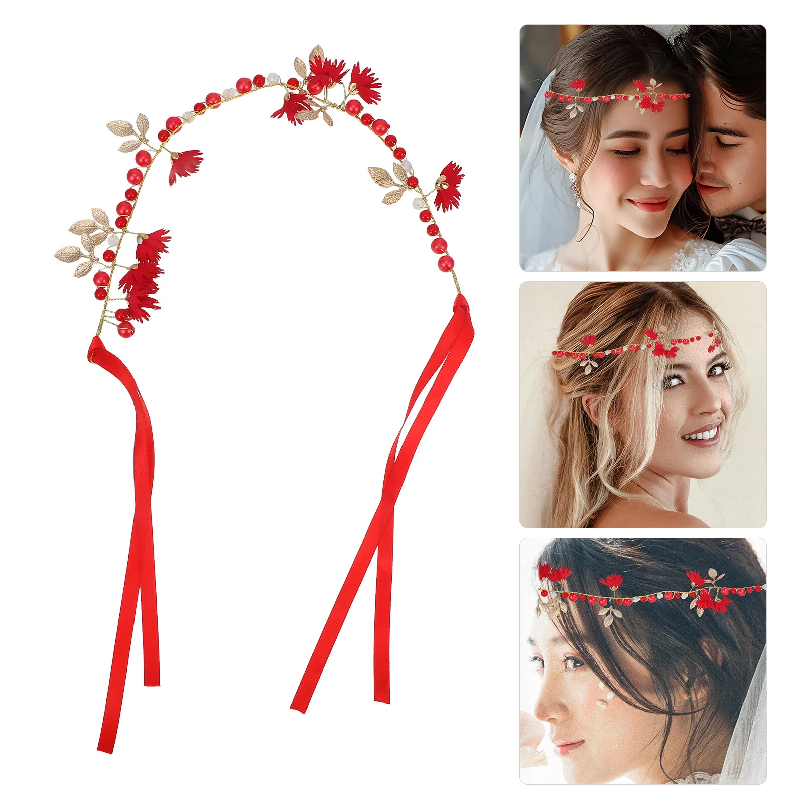 

Rhinestone Flower Hair Vine Bridal Wedding Accessories for Women Floral Garland Brides Headpiece Accessory