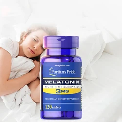 Rapid Release Strength Melatonin Simulation Help Improve Sleep 3mg *120 Tabs/bottle Night Sleep Assistance Health Care