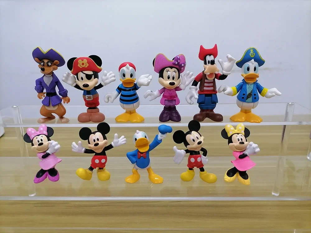 Disney Mickey Mouse Minnie Donald Duck Goofy Doll Gifts Toy Model Anime Figures Collect Ornaments