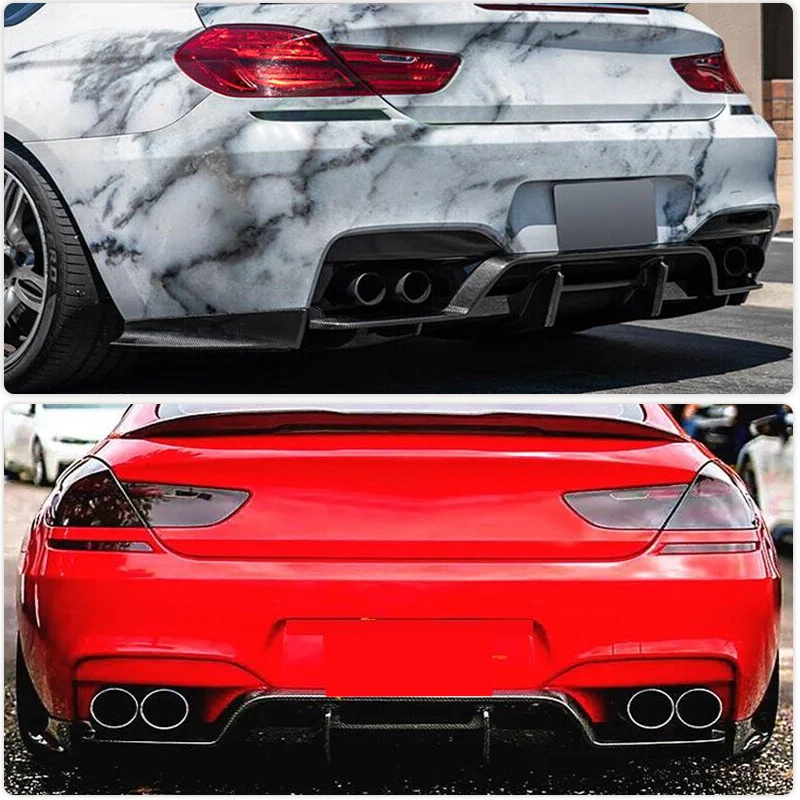 자동차 리어 범퍼 디퓨저 립 스플리터, BMW 6 시리즈 F06 F12 F13 M6 2013 2016 리어 범퍼 디퓨저 립 스포일러 탄소 섬유