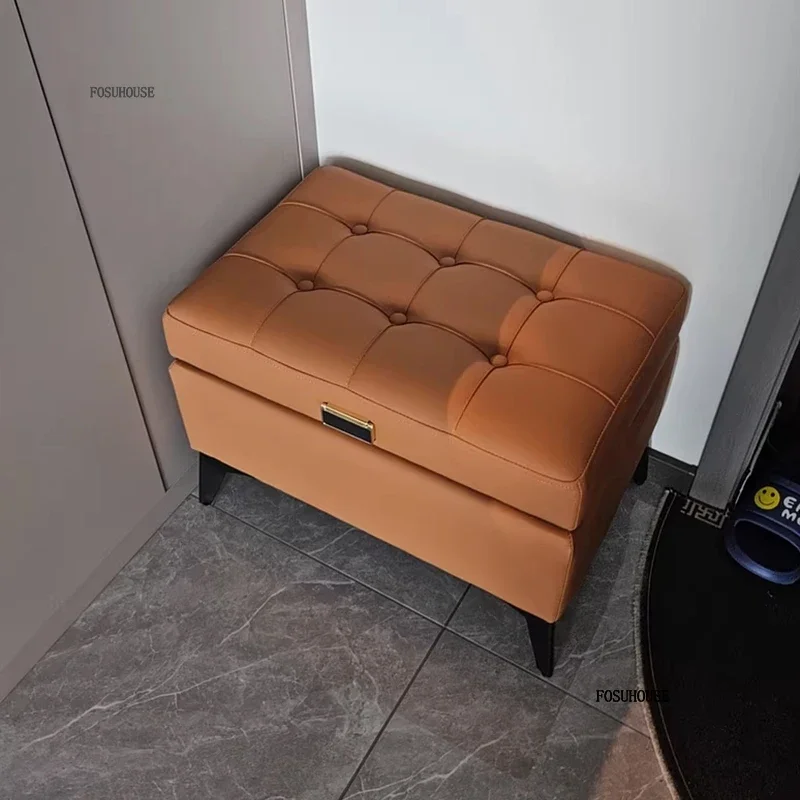 ספסל חדר שינה מלבני אחסון ביתי ספסל כניסה לשינוי נעליים חנות בגדים מודרנית מתאים לחדר ספסל ZN