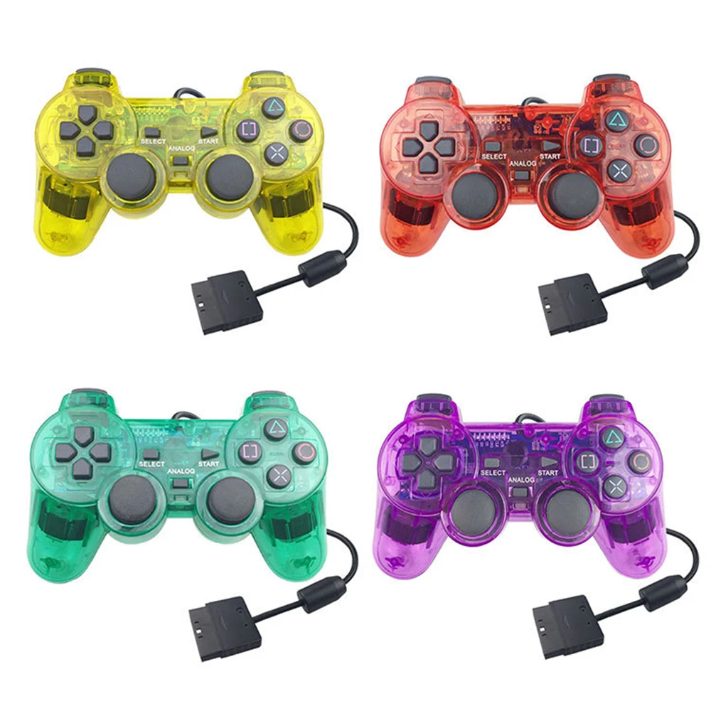 For PS2 Wired Controller Gamepad game console color transparent Game Controller for playstation Ps2 controller Game Gamepad