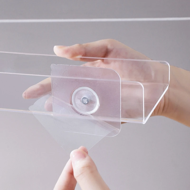 Acrylic Bathroom Shelves Wall Mounted Shower Shelve No Drilling Adhesive Thick Clear Storage & Display Shelves, Bathroom 5