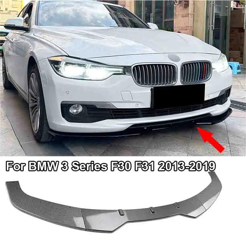 

3PCS Gloss Black For BMW 3 Series F30 F31 2013-2019 Lower Front Bumper Lip Body Kit Spoiler Splitter ABS Canard Lip Splitter