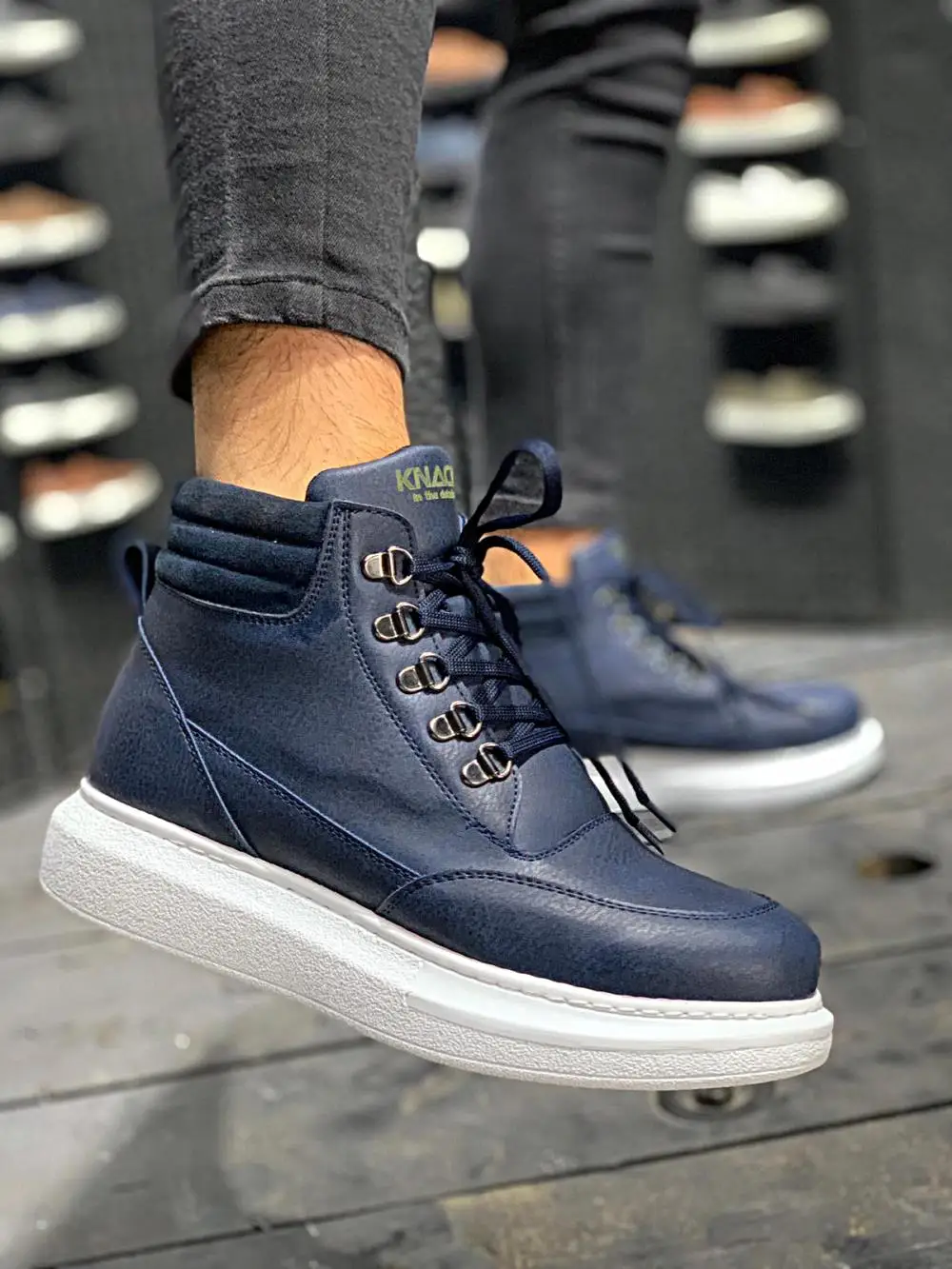 

Knack high sole shoes 504 navy blue