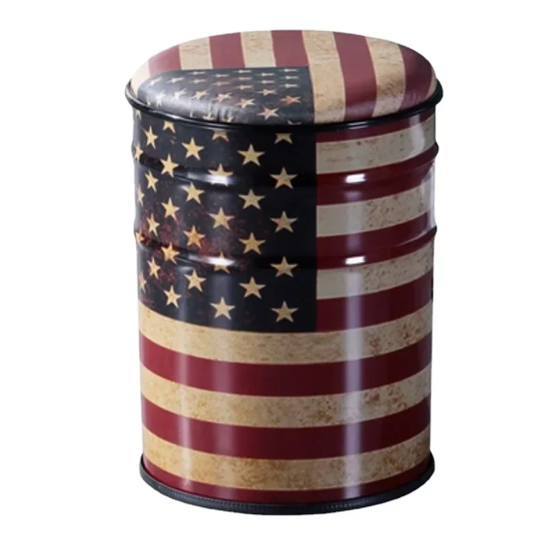 Large capacity storage stool solid durable bar counter iron chair creative banqueta sillas