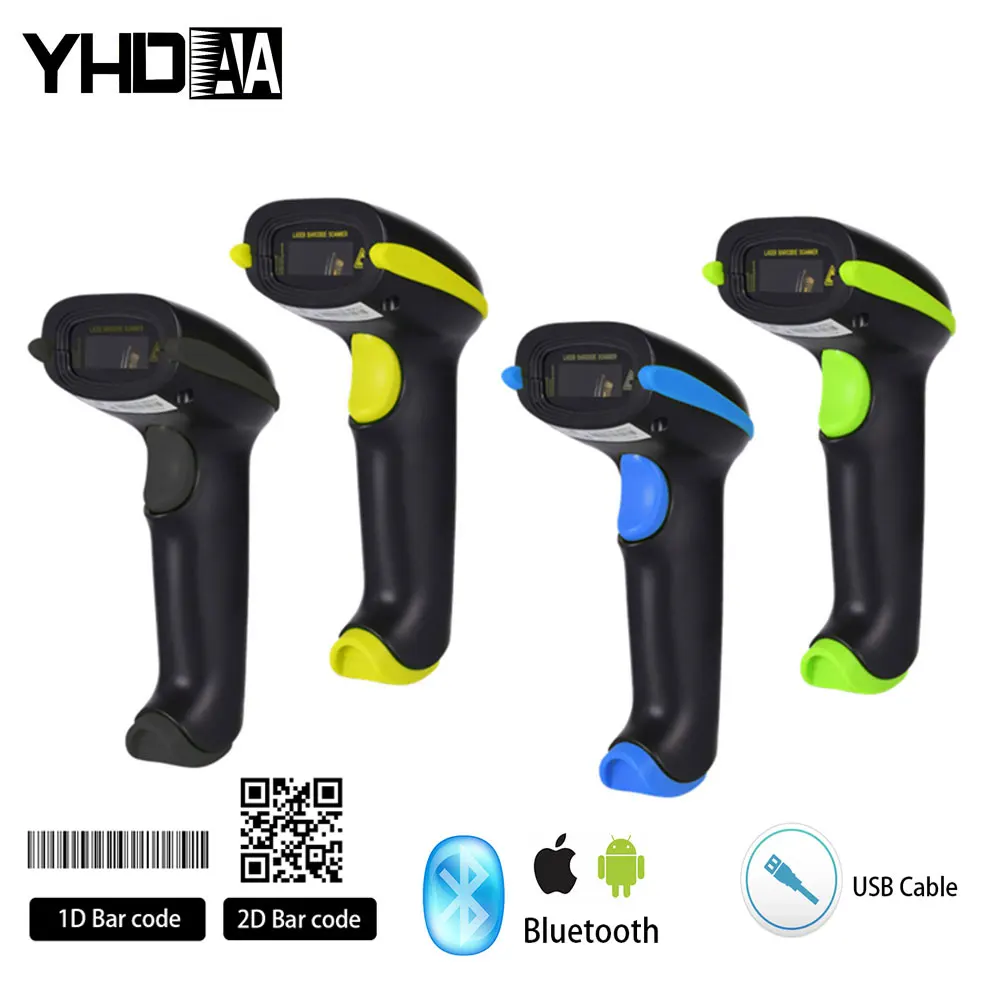 

Barcode Scanner Wireless 1D/2D Laser USB Wired Bar Code Reader QR Code Reader Bar Gun Multi Language Keyboard Scanner for Store