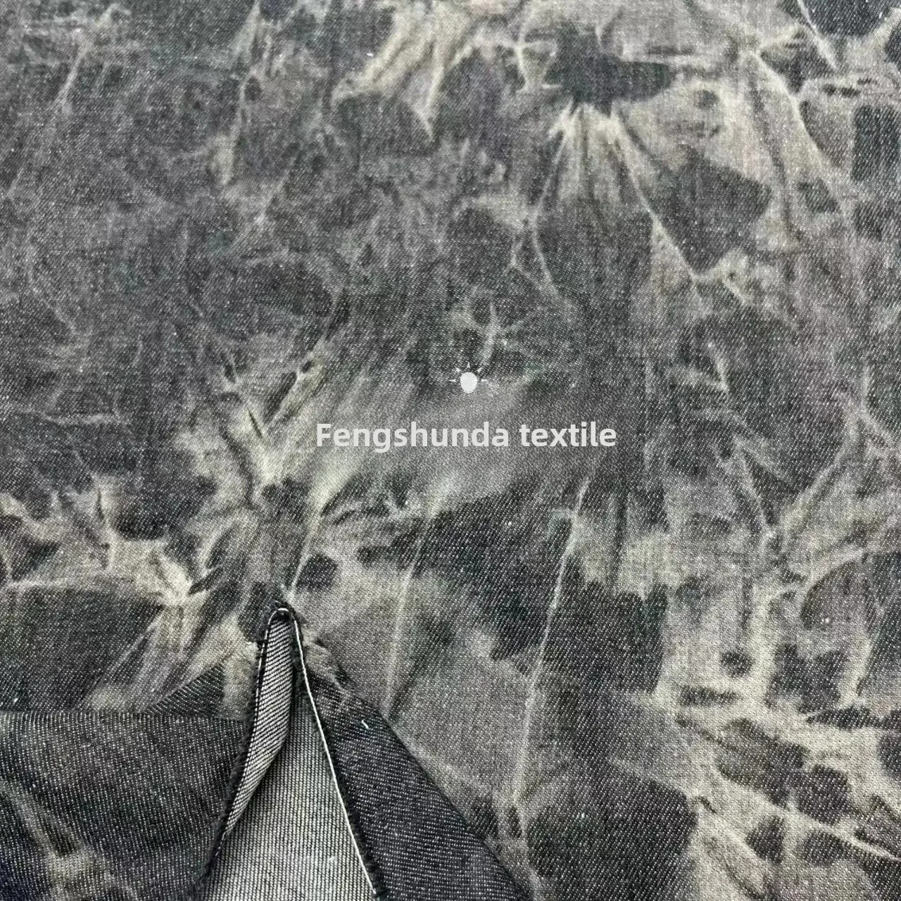 Hand Dyed Floral Washed Denim Fabric for Pants Skirts Jackets Clothes Bags Hats Shoes And Other Apparel from Mainland China