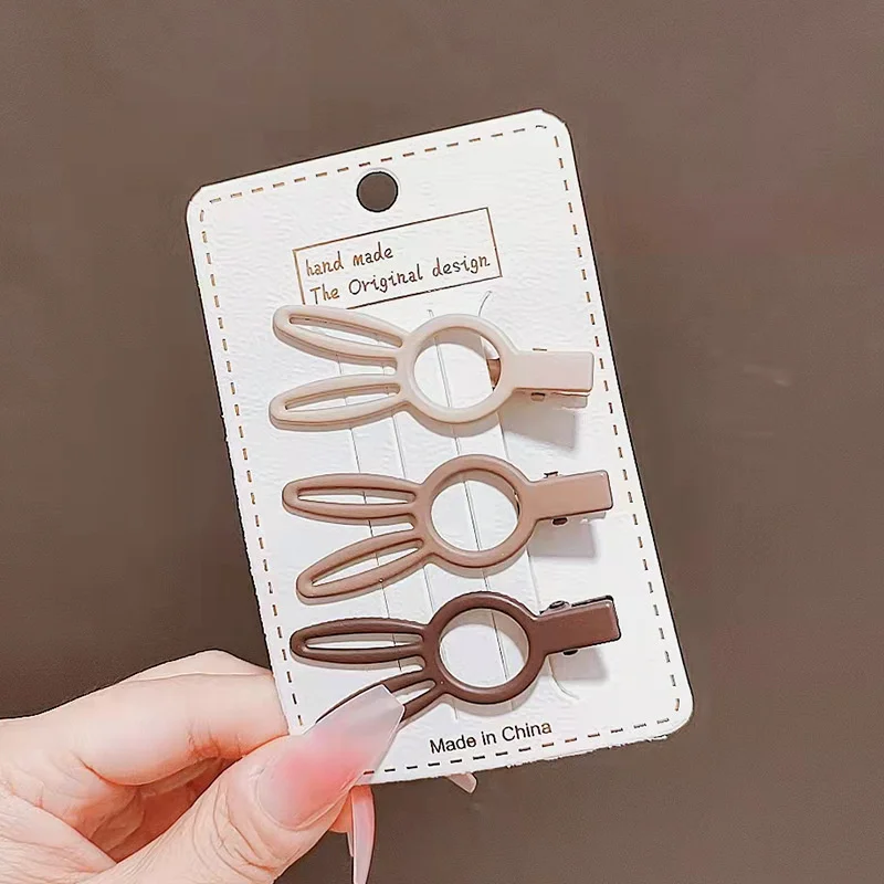 

color 3Pcs/set Milky coffee hairpin without trace, female side bangs clip, headdress, high grade broken hair clip, bb clip,