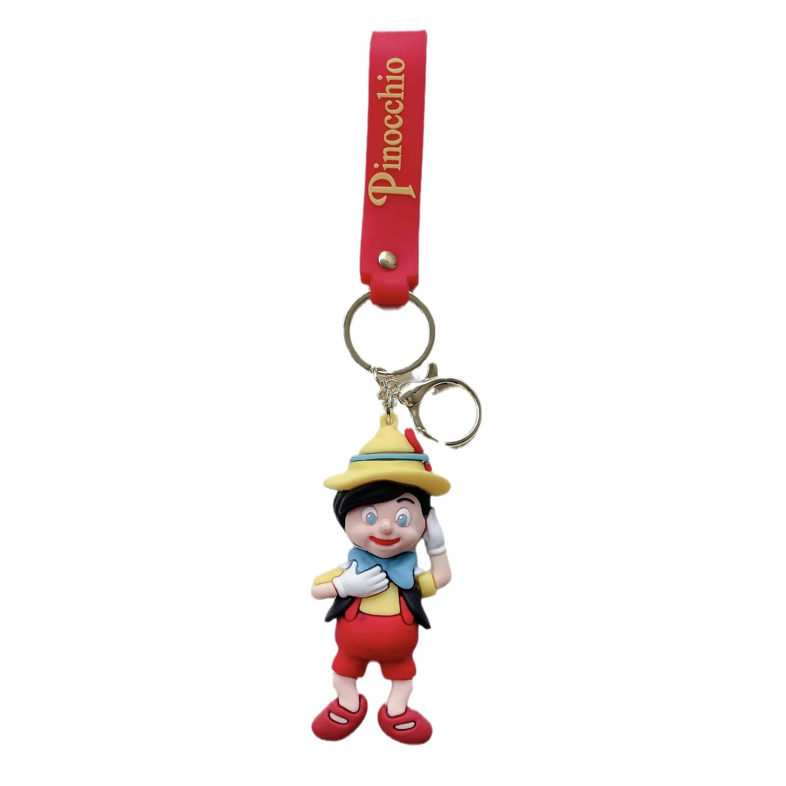 Disney Cartoon Movie Pinocchio Figure Keychain 3D Carpenter