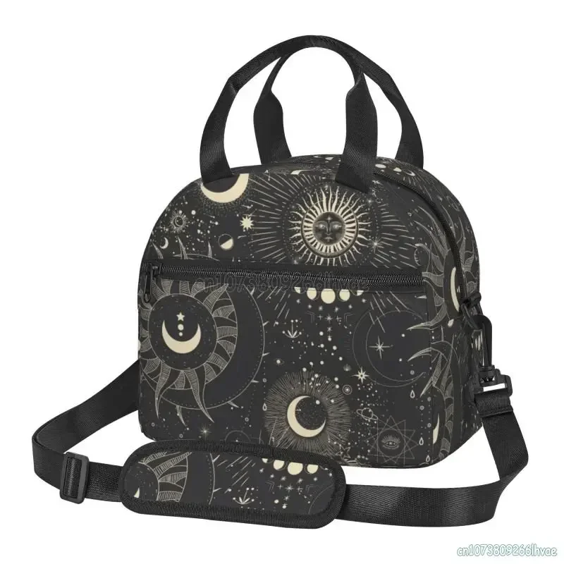 

Луна, звезды, солнце термальная сумка для ланча со знаком зодиака загадочной астрологии, Портативная Сумка-тоут из бэнто, изолированный пищевой контейнер, сумка-холодильник для работы
