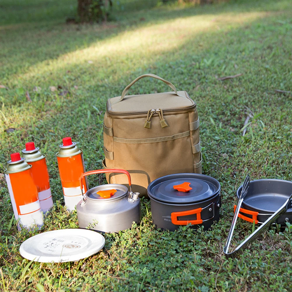 Outdoor Tactical Tool Bag Camping Gas Tank Storage Bag Large Ground Nail Gas Canister Picnic Cookware Multifunction Kit Bag gas tank storage bag camping storage bag camping cookware bag