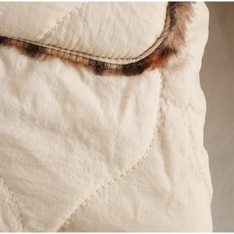 Parkas acolchadas de leopardo de doble cara para mujer, abrigo vintage de polar con solapa y botones, de manga larga, ropa de abrigo gruesa y cálida para mujer 2025