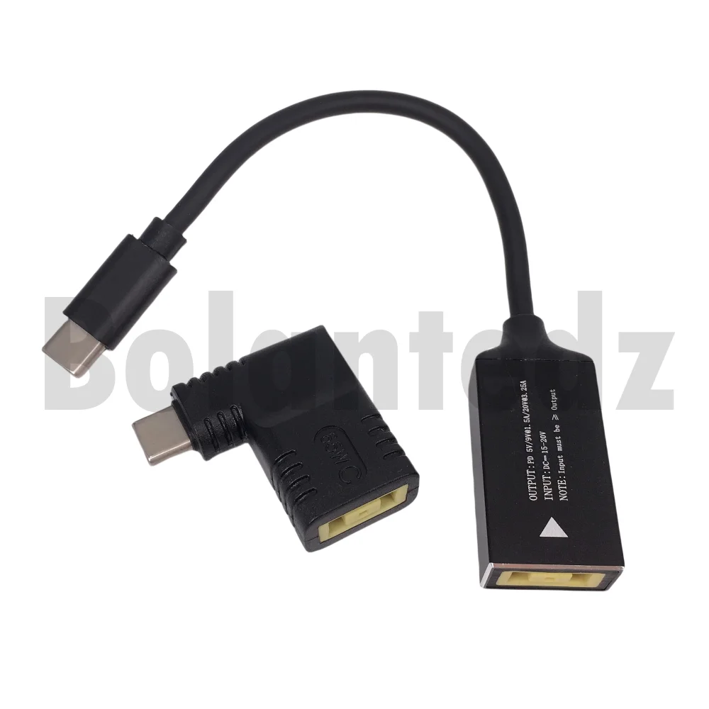 65W USB Type C PD Fast Charging Cable for Lenovo Laptop Charger Dc Square Plug to Type C PD Adapter Converter for MacBook POCO
