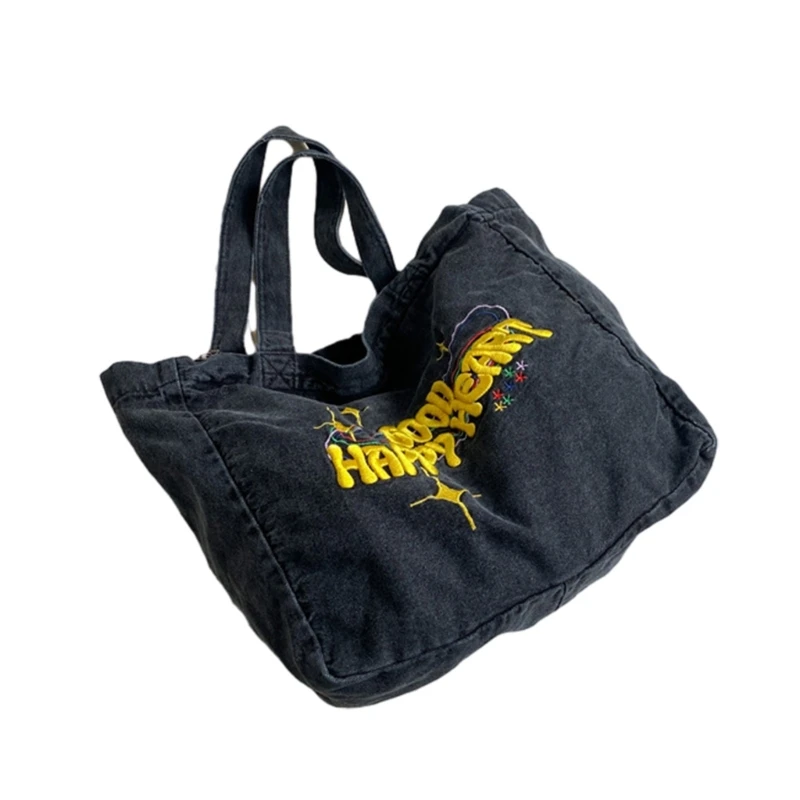 Shoulder Bag Shopper Bag Versatile Shopping Bag Large Capacity Handbag for Girl Women Fashion School Bags Trendy Tote E74B