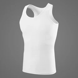 Men's Pure Cotton Sleeveless Fitness Vest - Solid Color Casual T-Shirt - XXL (WHITE)