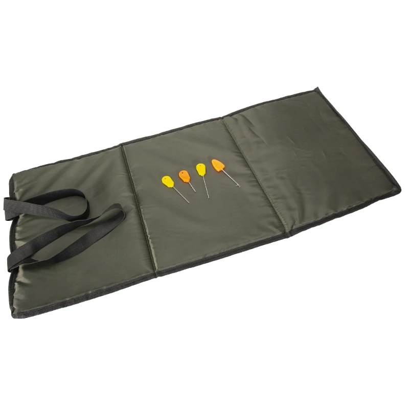 Fishing Unhooking Mat Carp Unhooking Mat with Baiting Needle 3-Fold Landing Mat Foldable Padded Outdoor Fishing Tool Equipment