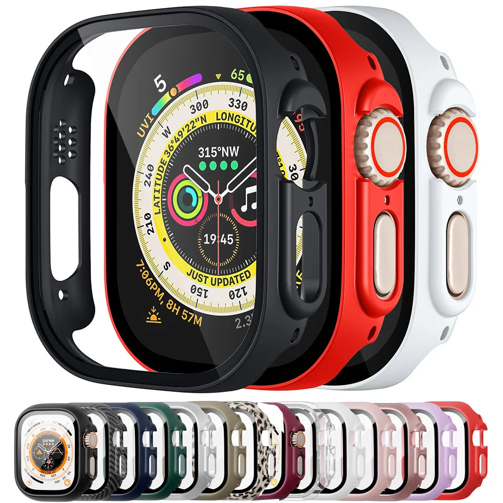 애플 워치 케이스용 유리 및 커버, 울트라 2 49mm 스마트워치 범퍼 및 스크린 보호대, 강화 iwatch 시리즈 애플 워치 액세서리