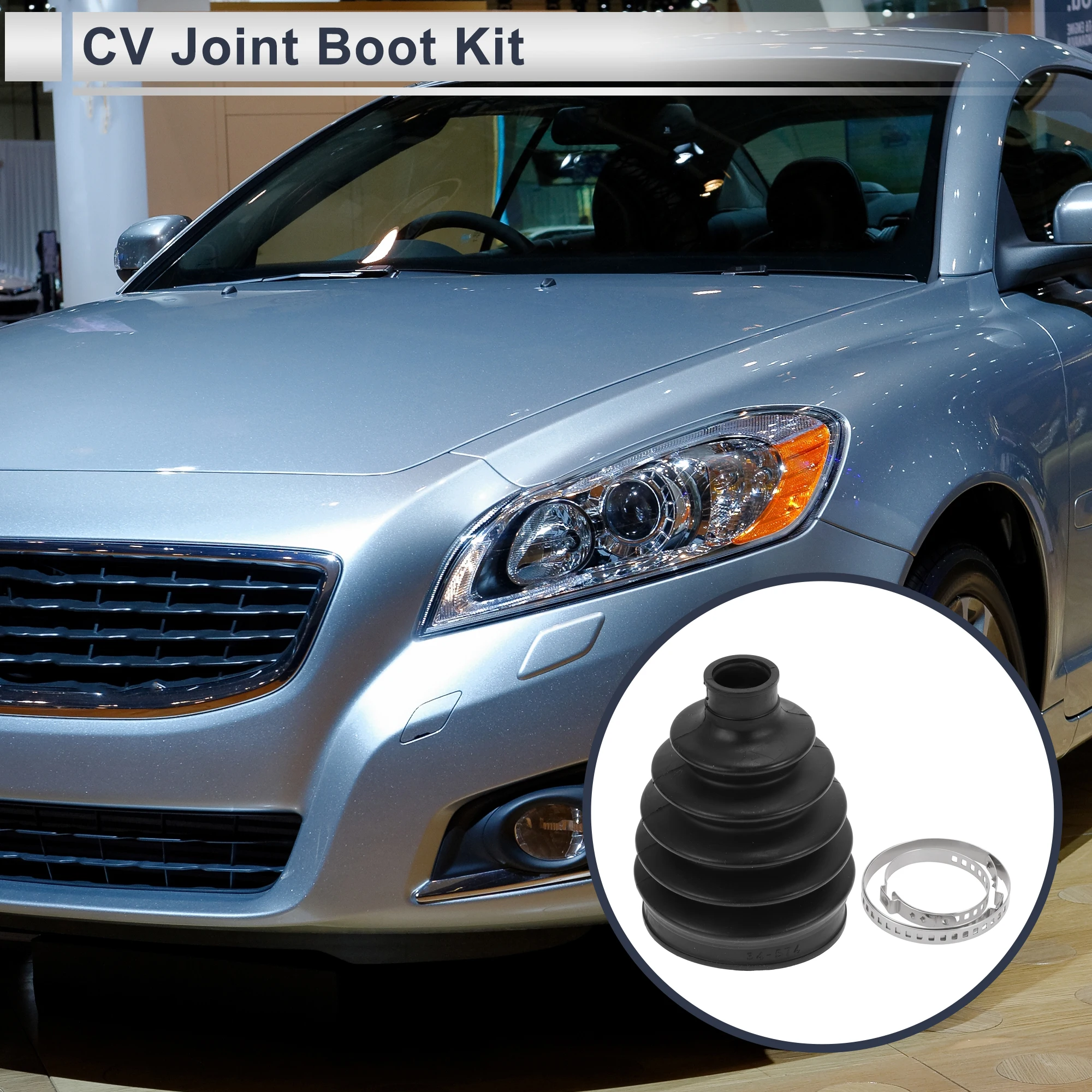 X Autohaux No.31256012 Inner Outer CV Joint Boot Kit with Clamps for Volvo C30 2007-2013 for Volvo C70 2006-2013 S40
