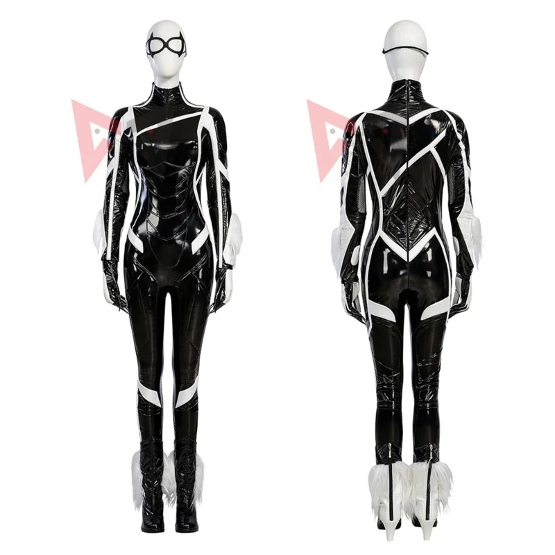 

New Black Cat Felicia Hardy Cosplay Jumpsuit Mask Gloves Boots To Choose For Game Party Custom Made
