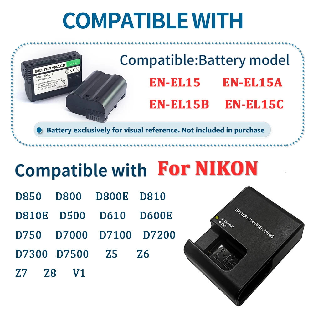 MH-25(a) Charger For Nikon EN-EL15 EN-EL15a EN-EL15b Battery For Nikon D500