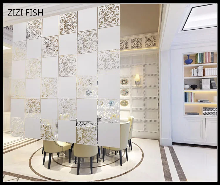 8pcs Room divider Biombo Room partition wall screen room dividers Partitions PVC Wall stickers cutout Home screen folding Screen