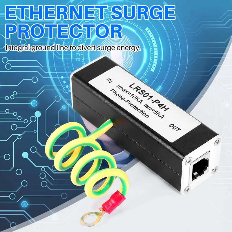 Telephone Fax Surge Protector Thunder Arrestor RJ11 Kl01-P4H Black RJ11 ADSL