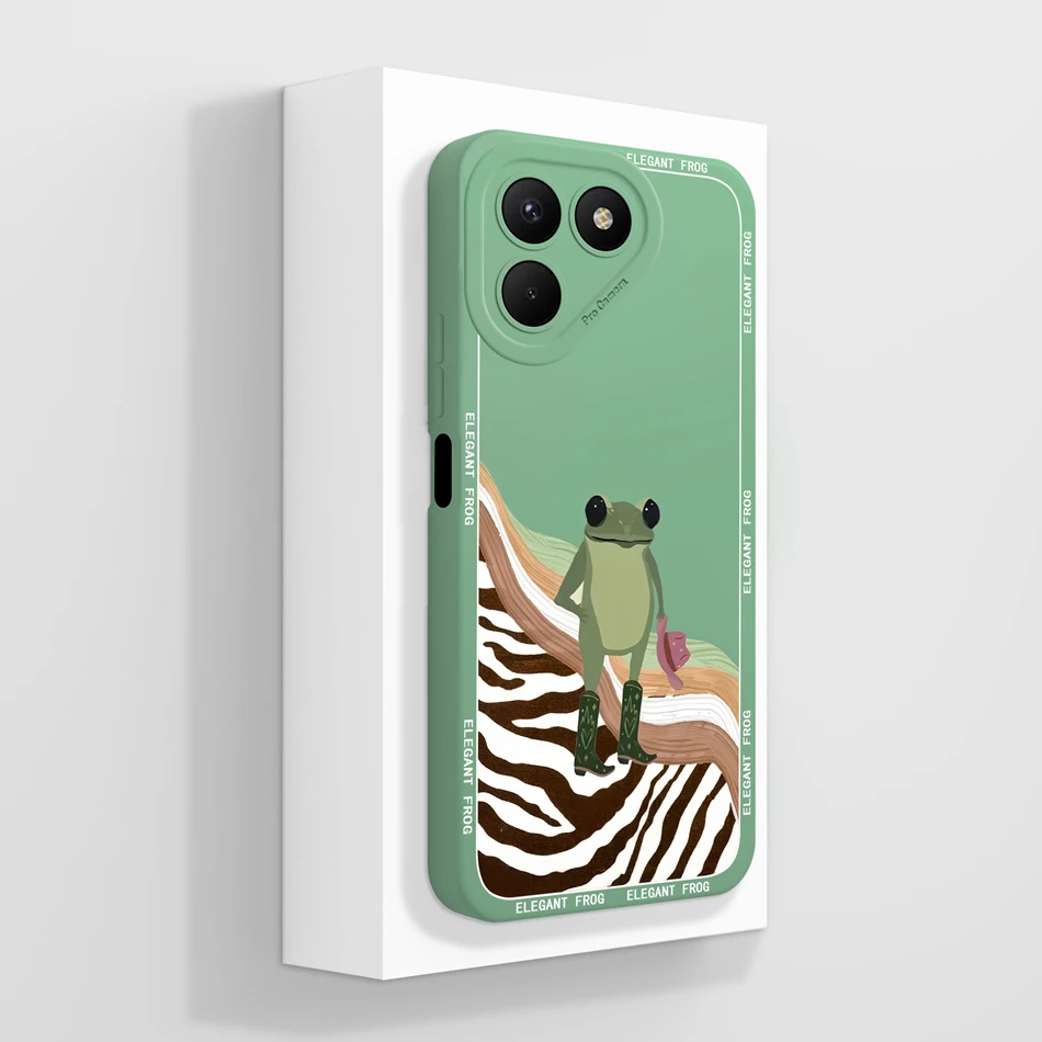 Cute Animals Flower Pattern Soft Liquid Silicone Phone Case Cover