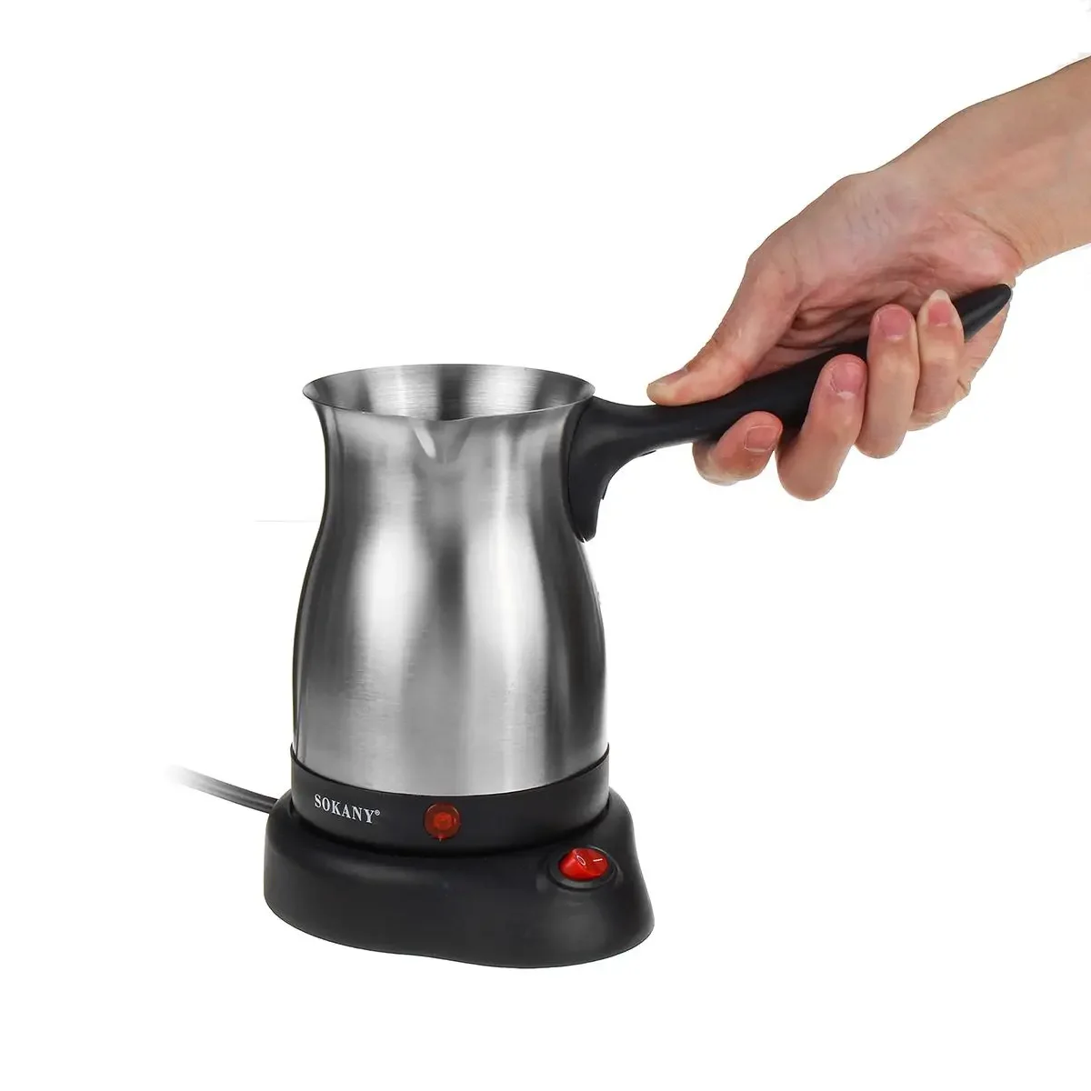 800W Portable Electric Coffee Maker Turkish Greek Coffee Machine Stainless Steel Separated Home Office Espresso Tea Moka Pot