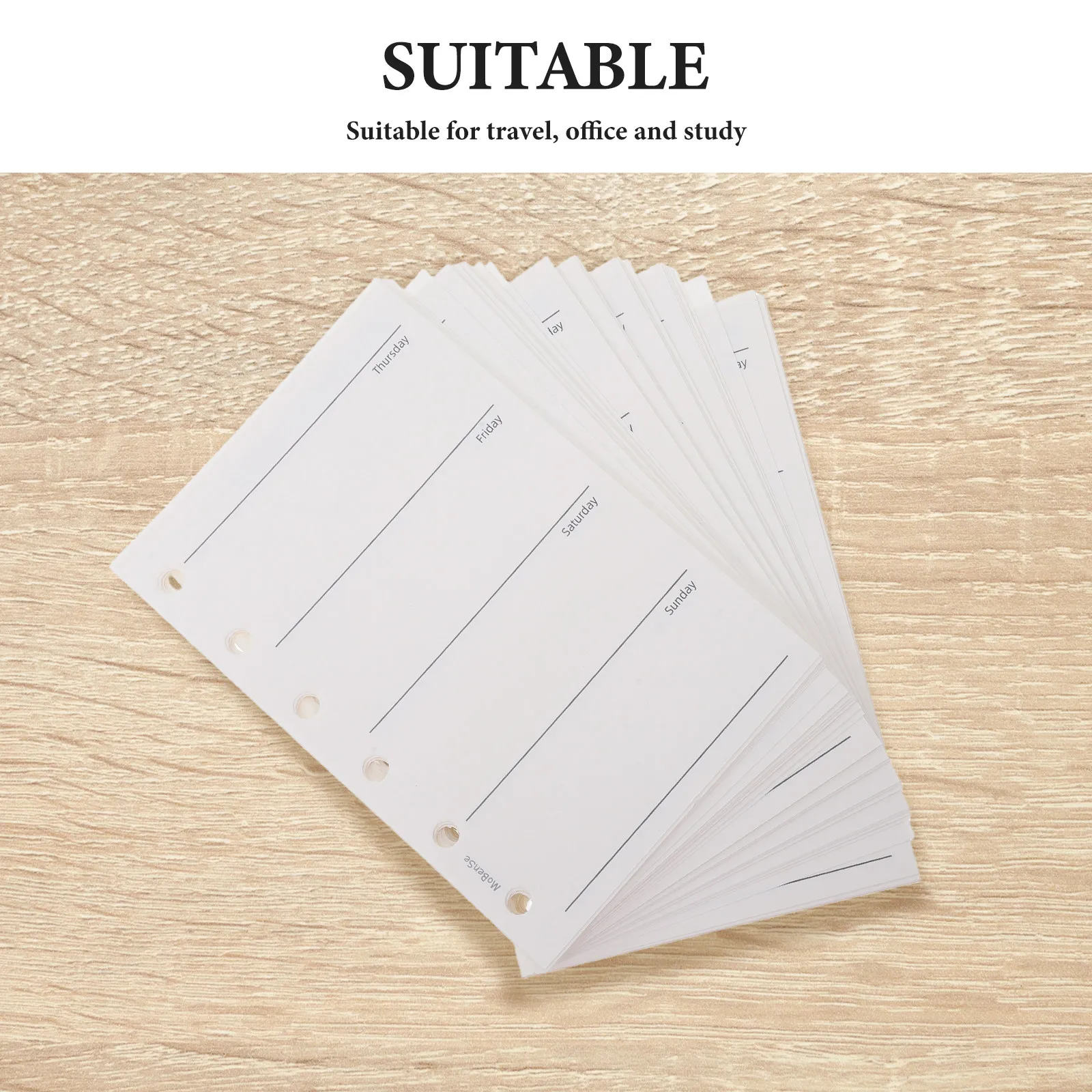 200Pcs A7 위클리 플래너 리필 페이지 6홀 바인더 인서트 4.7x3.1 120Gsm 양면 줄지어진 플래너 용지 A7 위클리 어젠다