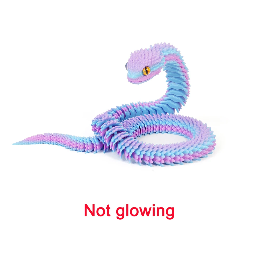 30/40cm 3D Printed Snake Toys Funny Rotatable Articulated Printed Snake Craft Ornament Simulation Animal Home Desktop Ornament