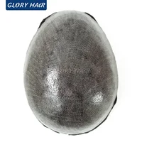 Prothèse capillaire pour homme en cheveux humains indiens, toupée à peau fine injectée 0,12-0,14 mm, densité 130 % 3