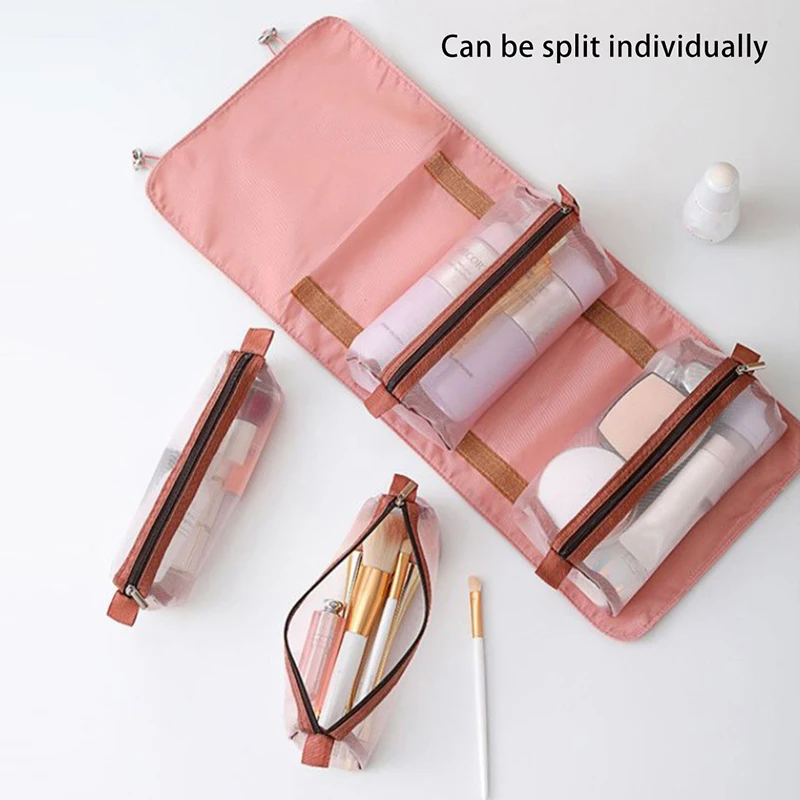 4 In 1 Cosmetic Bag for Women Travel Foldable Makeup Bag Large Capacity  with Compartments Protable Separable Cosmetics Pouch - AliExpress