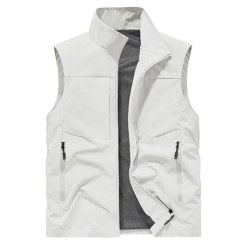 Veste sans manches homme été pêche 5XL respirante imperméable séchage rapide veste cargo