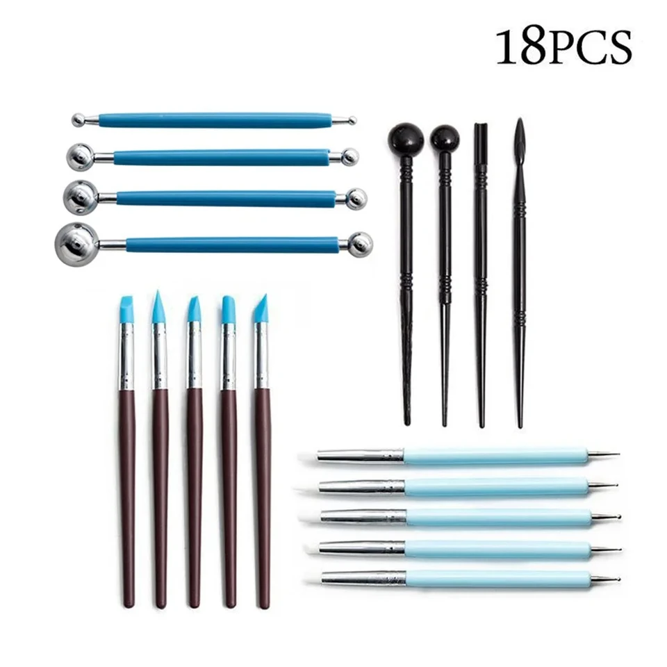 Hztyyier Set di Strumenti per Scultura di modellazione di sculture in Ceramica di Argilla per Arte Artigianale Fai-da-teSet di 5 Strumenti per intagliare la Handcraft Tools
