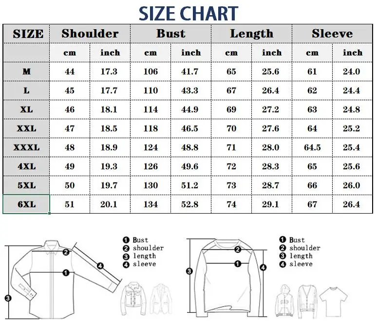 Men's Coat Bust Measurement Measurements Bust Jacket Size 2+