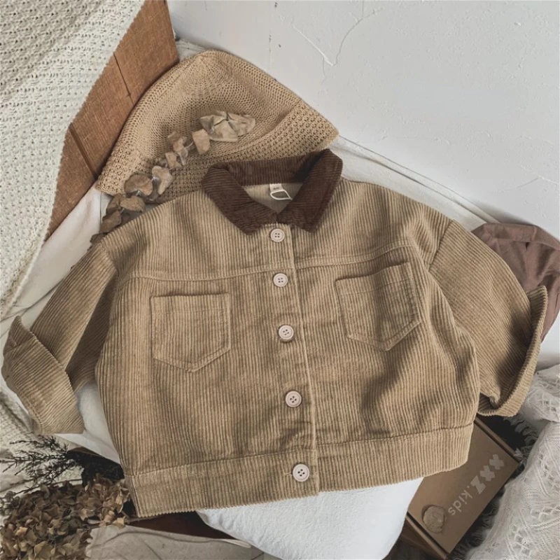 Childrens Retro Coat - Japanese Korean Autumn Winter Jacket for Boys  Girls