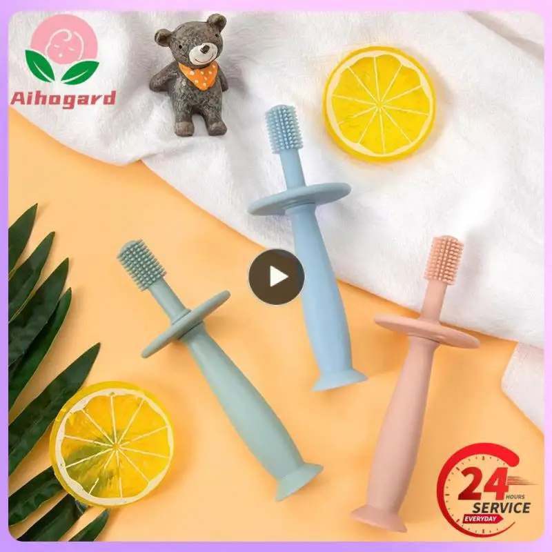 Baby Toothbrush Children 360 Degree U-shaped Soft Baby Silicone Teether Brush Kids Teeth Oral Care