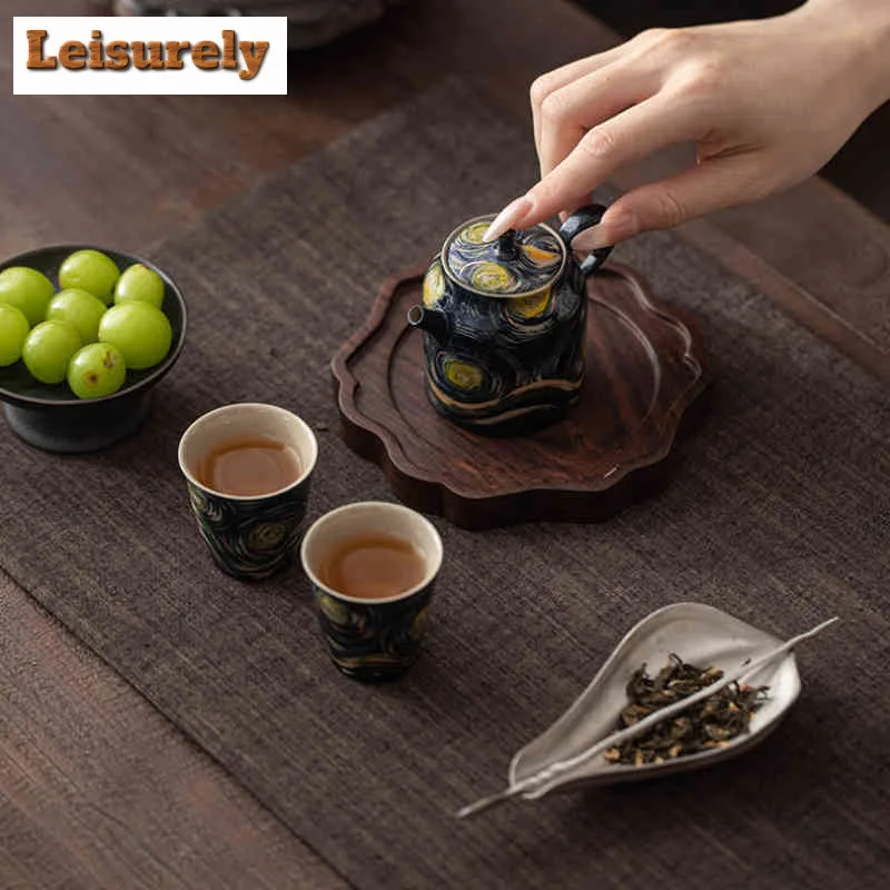 Hand-painted Starry Sky Oil Painting Tea Set Complete Set Antique Tea Ceremony Set Teapot And Tea Cup Set Chinese Tea Set Craft